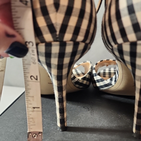 Sam Edelman Gingham Heeled Sandals - Picture 4 of 8